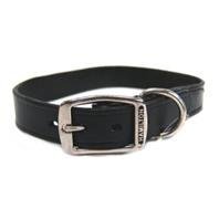 Hamilton 3/4" x 20" Creased Black Leather Dog Collar