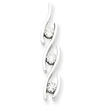 14k White Gold Fancy 3-Stone Diamond Pendant