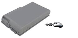 Replacement Battery for select Dell Laptops / Notebooks / Compatible with Dell D600, 312-0063, 312-0068, 312-0084, 312-0090, 312-0191, 312-0309, 312-0408, 315-0084, 3R305, 451-10132, 451-10194, 4M010, 600, Inspiron: 510m, 600m, 500M, Latitude: D600, D500, D505, D510, D520, D610, M20, Precision: M20, M20 Mobile Workstation ( 6 Cells, 4400 mah ) - Includes Mini Optical Mouse with Retractable USB cord
