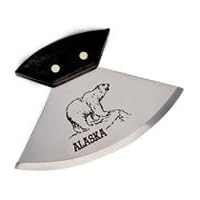 6' Walnut Ulu with Polar Bear Etching Knife