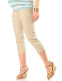 Motherhood Maternity: Secret Fit Belly(tm) Twill Back Pockets Slim Leg Maternity Capri Pants