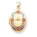 14k Two-Tone .05ct Complete Diamond Floral Oval Locket