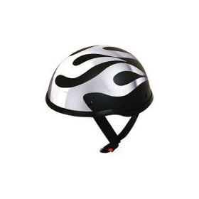 Novelty Chrome Flame Eagle Motorcycle Helmet in Size S