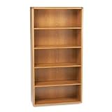 10700 Series Wood Bookcase, 5 Shelves, Medium Oak, 36w x 13-1/8d x 71h