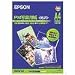 EPSON 写真用紙 光沢 A4カット紙 20枚入り KA420PSK