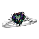10kt. White Gold, Mystic Topaz Fashion Heart Ring