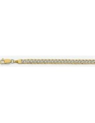 4.5mm White Pave Light Flat Cuban Chain 22"