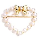 14k Gold, Pearls and Diamond Heart Brooch