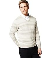 Blue Harbour Pure Cotton Piqué Striped Jumper