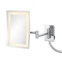 Rectangular Chrome Pivot Arm Plug-In Mirror
