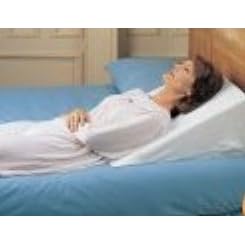 Bed Wedge - Foam Wedge Bed Pillow 7"x 24" x 24". Comes w/ white pillow cover. By Duro-med