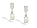 14K White Gold Genuine Oval Opal and Diamond Dangle Drop Earrings