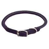 Circle T Rolled Leather Collar in Black