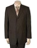 Men's 3 or 4 Button Style Jet Brown Pinstripe Light Weight On Sale $99