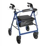 Drive Medical Aluminum Rollator with Fold Up and Removable Back Support, Padded Seat, 8