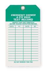 Industrial Grade 2RMU6 Inspection Tag, Emergency Shower, Pk 10