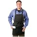 San Jamar 602PS Spun Polyester Bib Apron with 3 Lower Pocket, 27" Length x 28" Width, Black