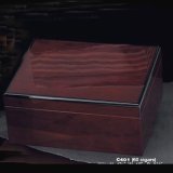 60 Cigar Cherry Wood Humidor, Cedar Lined with Hygrometer & Humistat