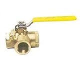 Ball Valve Bronze 3-Way Threaded Fip X Fip