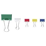 Binder Clips, Small, Green/White/Yellow/Blue/Red (OIC31028)