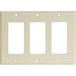 Leviton 80411-A 3-Gang Decora/GFCI Device Decora Wallplate, Standard Size, Thermoset, Device Mount, Almond