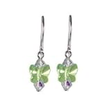 Peridot Swarovski Crystal Green Butterfly Sterling Silver Earrings