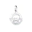 14kt White Gold Irish Celtic Claddagh Pendant