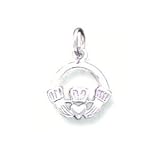 14kt White Gold Irish Celtic Claddagh Pendant