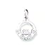 14kt White Gold Irish Celtic Claddagh Pendant