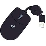 IConcepts USB Mini Retractable Mouse - Mouse - 3 button(s) - wired - USB - black