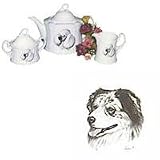 Australian Shepherd Tea Set, Porcelain by Rosalinde