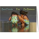 Best Friend Birthday: Girls playing in sand Card