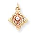 10k Black Hills Gold Flower FW Cultured Pearl in Pendant