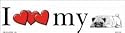 I love my pugs bumper sticker