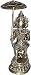 Standing Statue Lord Ganesha Brass Figurine with Umbrella 2.5 x 6 inches
