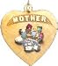 Mother with Flower Basket, 14K Gold Charm