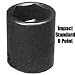 1 In Dr Impact Socket, 6 Pt, Std, 15/16 In