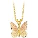 Classy! 10k Yellow-gold Black Hills Gold Diamond-cut Butterfly pendant-necklace
