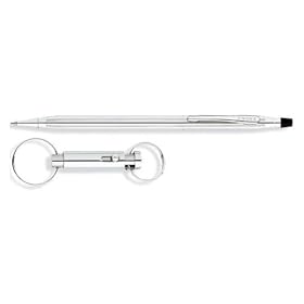 Cross Pens Classic Century Lustrous Chrome Ballpoint Key Ring Gift Set