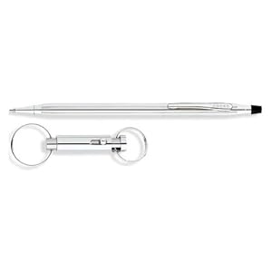 Cross Pens Classic Century Lustrous Chrome Ballpoint Key Ring Gift Set