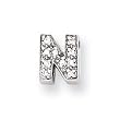 Sterling Silver CZ Initial N Slide