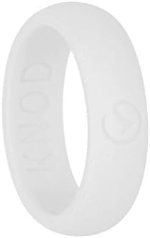 Knod Women's Flexible Silicone Rubber Wedding Band Ring, For An Active Lifestyle, White- 7