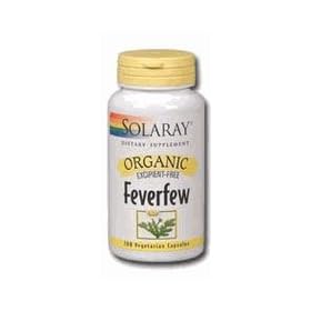 Solaray - Organic Feverfew Leaf, 455 mg, 100 capsules
