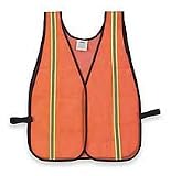 Condor 1YAC7 Safety Vest, Reflective, Poly, Orange