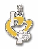 Indiana Pacers 3/4" "I Heart Logo" Enamel Pendant - Sterling Silver Jewelry