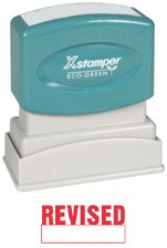 Xstamper One-Color Title Message Stamp, Revised, Pre-Inked/Re-Inkable, Red (1219)