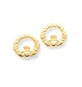 14kt Gold Celtic Irish Claddagh Earrings