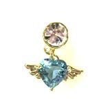 【tt-jewel】天使の恋 & ゆらゆら揺れてハートの誕生石 ANGEL 『 スマホ女子に大人気アイテム ☆ エンジェル ☆ スマートフォン &  アイフォーンイヤホンジャック用ピアス♪ SWAROVSKI  & 携帯アクセサリー  ☆ ipad & iphone 』　【3月 アクアマリン】