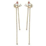 Gold plated earrings, 'Butterfly' 0.4 W x 3.2 L