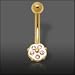 5 Stone Tiny Flower 14K Gold Belly Ring Piercing Jewelry